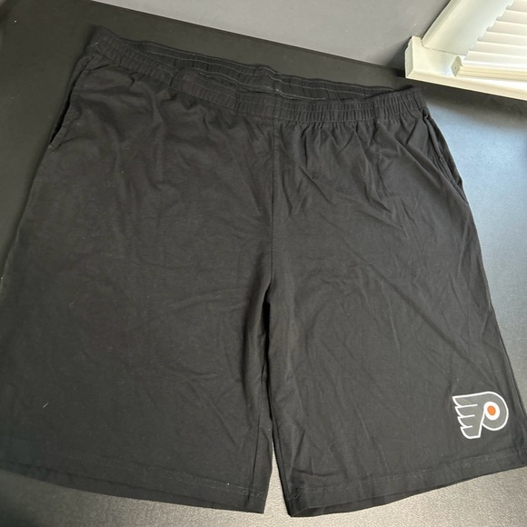 Men's 3X NHL Philadelphia Flyers Pull On Lounge Sleep Shorts Pockets Black - Picture 1 of 9